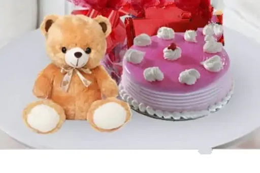 Delicious Cake 1 Teddy Bear [500 Gram]