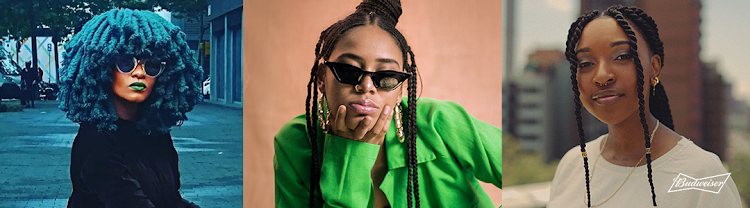 Musical personalities, from left, Moonchild Sanelly, Sho Madjozi and Karabo 'Poppy' Moletsane will join a jam-packed line-up of 200 artists from across the globe during the Super Bowl weekend