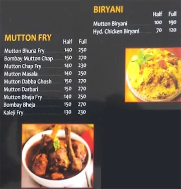 Super Dawat Tawa Fry Centre menu 