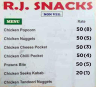 R.J Snacks menu 2