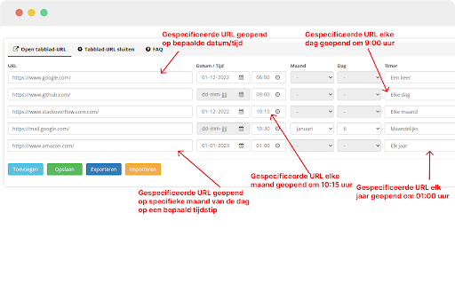 Tabplanner met automatisch openen en sluiten