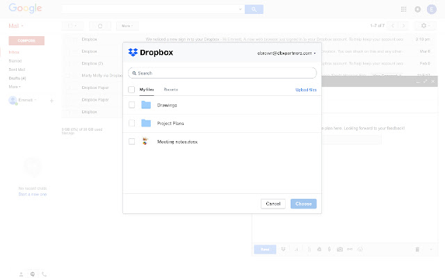 Dropbox для Gmail