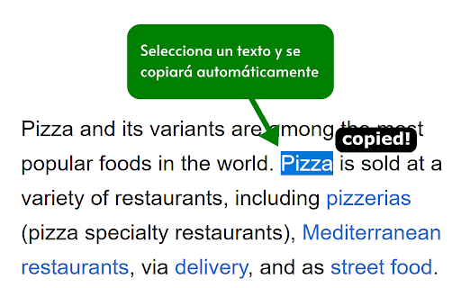 Copy on Select