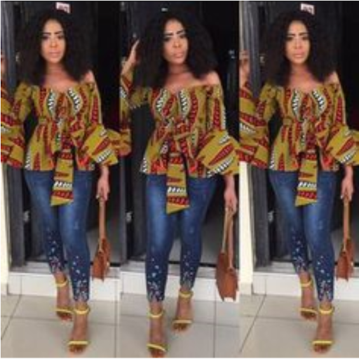 Jeans  Ankara Poncho Tops