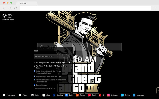 GTA3 Popular Games HD New Tabs Themes