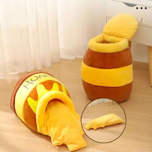 Cat Bed House Pet Accessories Four Seasons Plush Mat Cats Cushion Basket Honey Jar Shape Pets Product for Small Cat