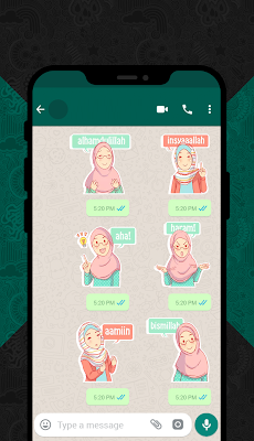 Cute Hijab Islamic Stickers for WhatsAppのおすすめ画像4