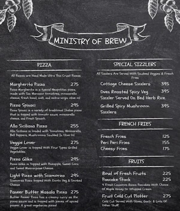Ministry Of Brew menu 