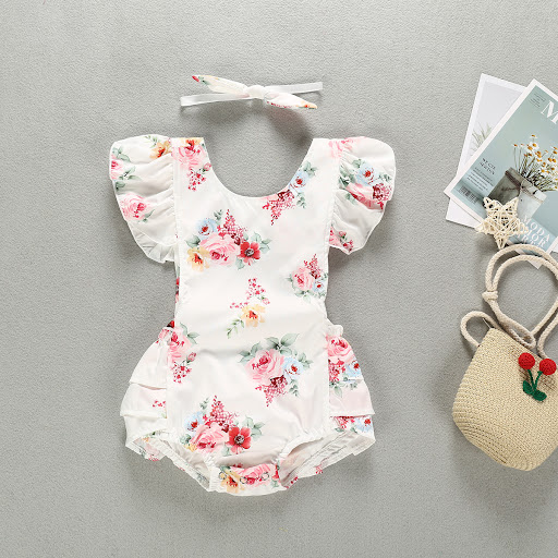 Title 9, Summer girls floral one-piece rompers jumpsuit...