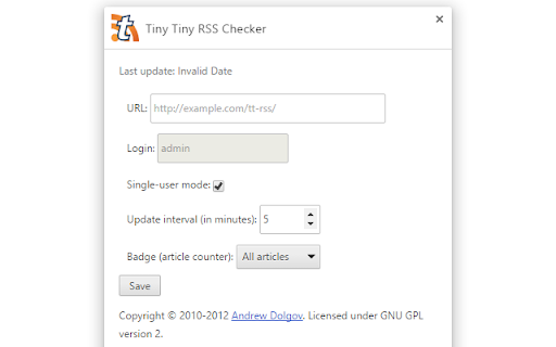 Tiny Tiny RSS Checker
