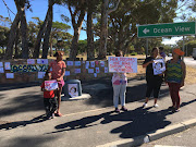 Residents protest at the intersection leading to Ocean View.