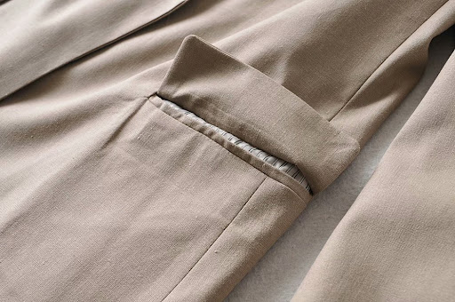Title 7, Loose Slimming Cuff Curling Linen Suit for a fl...