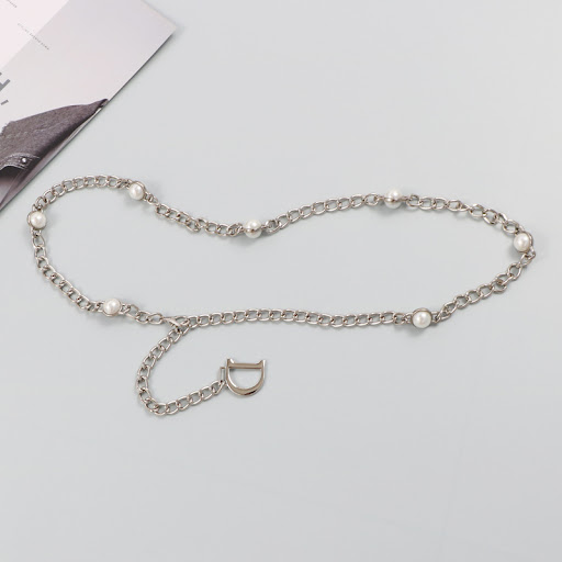 Title 6, Summer INS Trendy Golden Metal Large Pearl Thin...