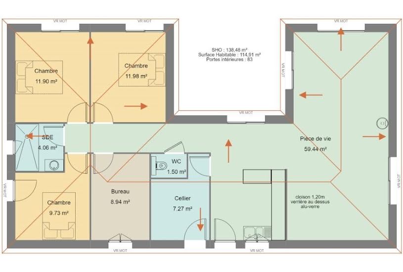  Vente Terrain + Maison - Terrain : 1 400m² - Maison : 114m² à Chisseaux (37150) 