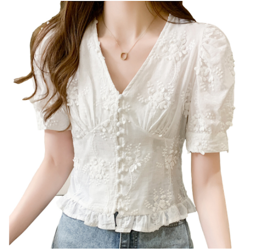 Title 5, South Korea Dongdaemun Hollow Ladies Short Sleeve
