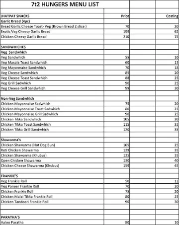 7T2 Hungers menu 