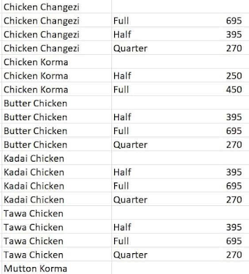 Abdul Mughlai Foods menu 