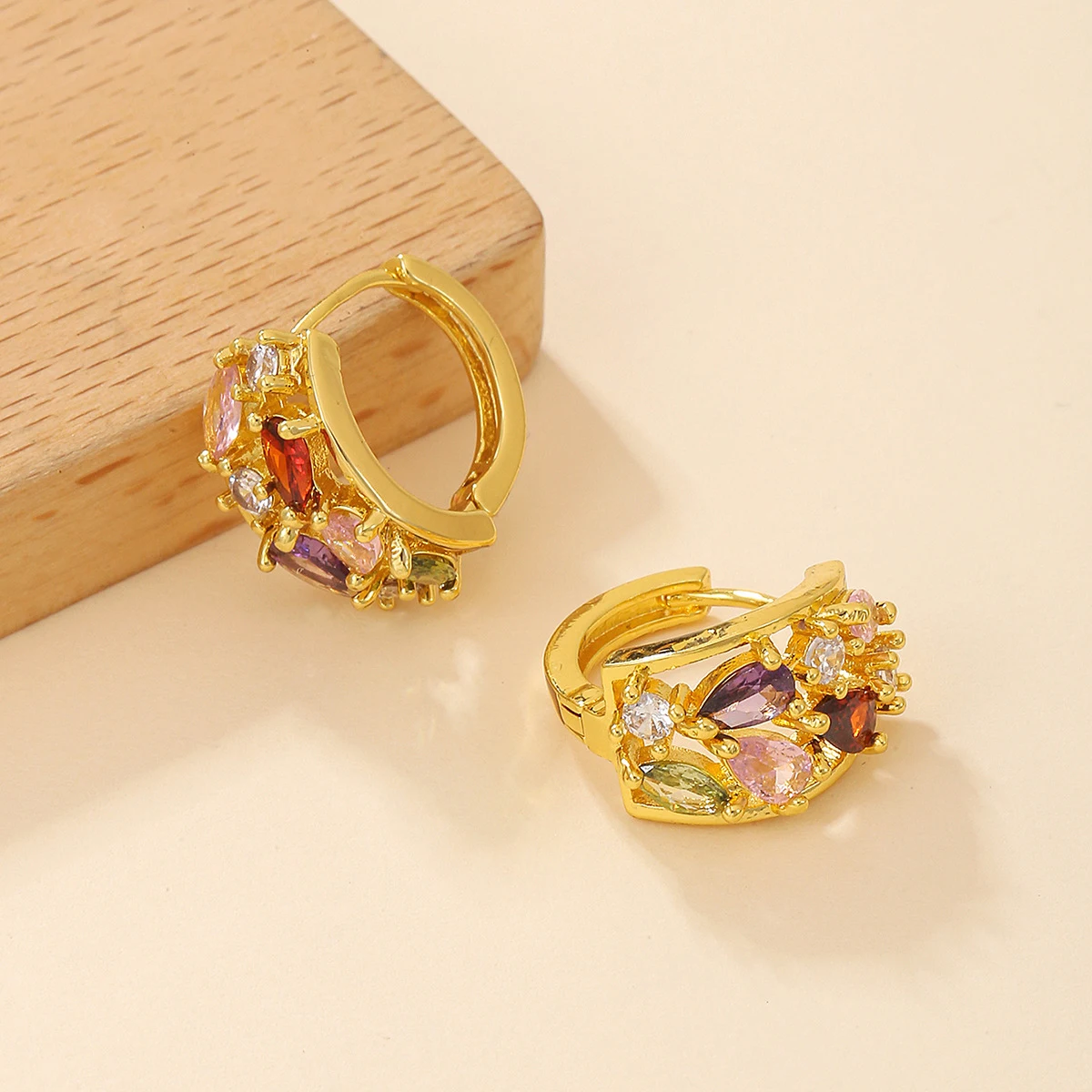 Title 21, Boucles doreilles en zircon couleur pour femme...