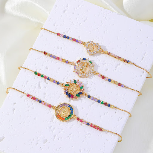 Title 8, Copper Micro Inlay Color Zirconium Geometric Br...