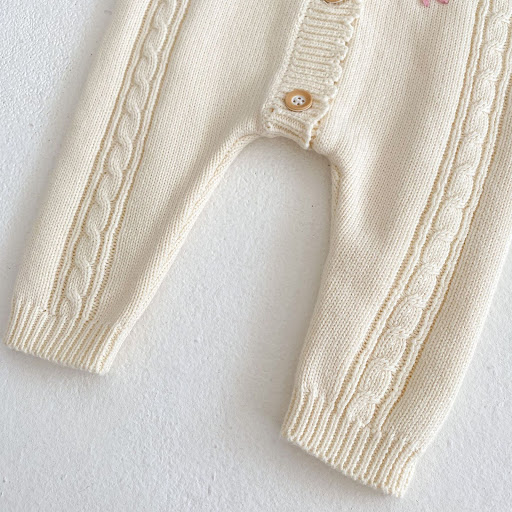 Title 10, Baby Girls Handmade Embroidery Knitted Jumpsui...