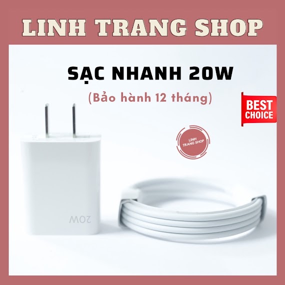 Củ Sạc Nhanh + Cáp Sạc Nhanh (Bảo Hành 12 Tháng)