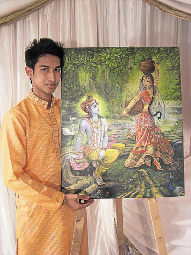 ARTISTIC INTENT: Chatsworth artist Vishal Mothilall has painted a number of striking works featuring Hindu deities Picture: YASANTHA NAIDOO