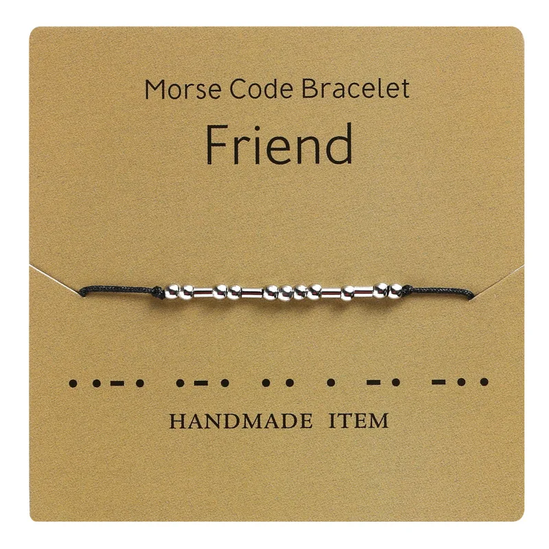 Bracelet Morse Tressé Ajustable Message Secret Personnalisé Idée Cadeau Discret pour Homme Femme Amoureux Anniversaire