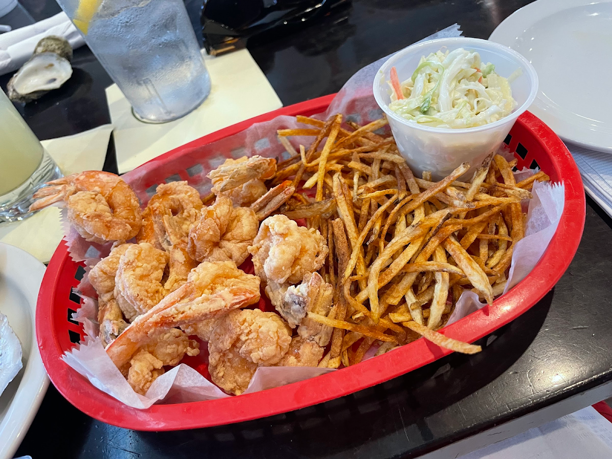 GF fried shrimp and potato strings