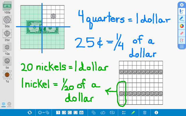 Money Pieces, by The Math Learning Center chrome extension