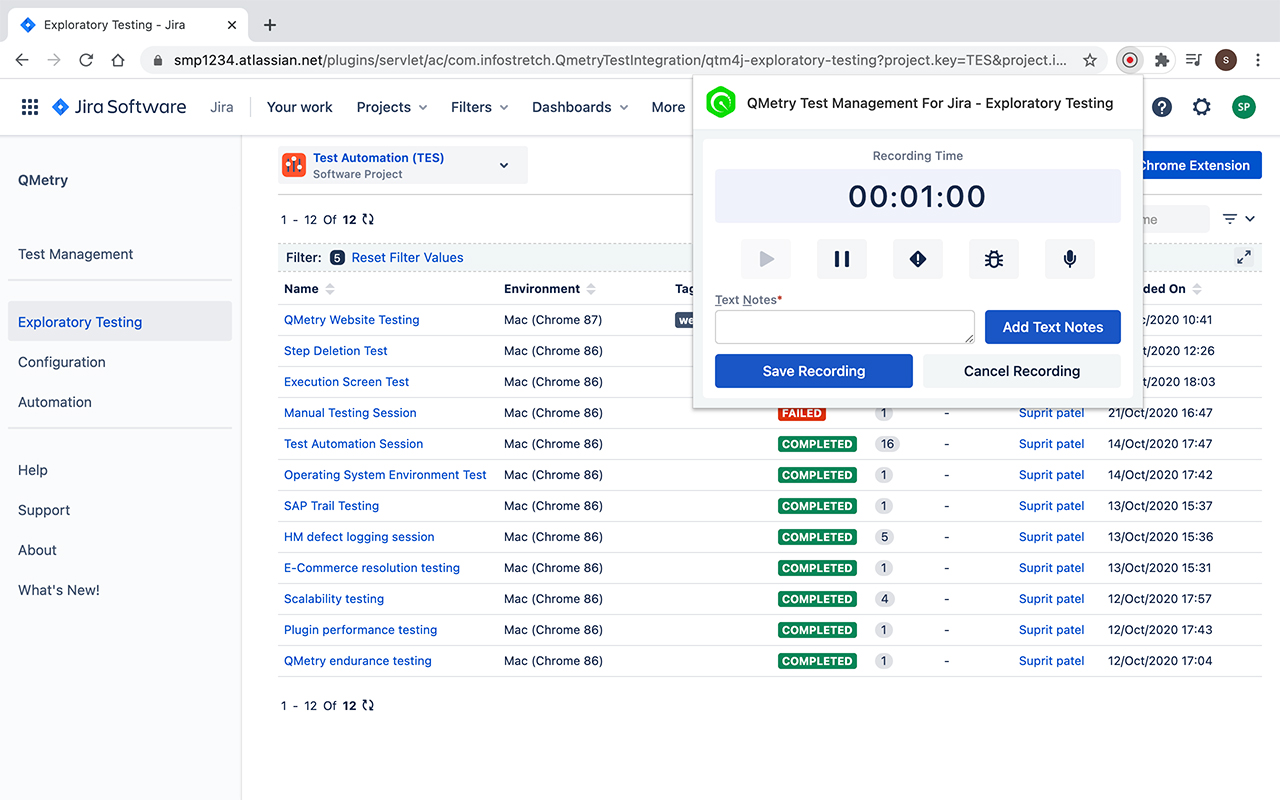 QMetry for Jira (QTM4J) - Exploratory Testing Preview image 2