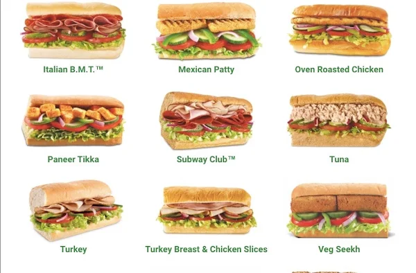 Subway menu 