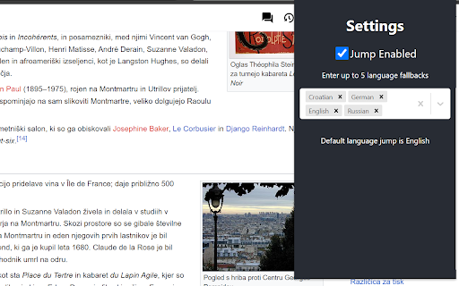 Wikipedia Language Jumper