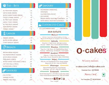 O-Cakes menu 