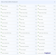 New Saffron Restaurant menu 2