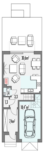 Diana 2 S segment środkowy - Rzut parteru