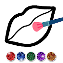 Glitter Toy Lips with Makeup Brush Set co 1.0 APK تنزيل