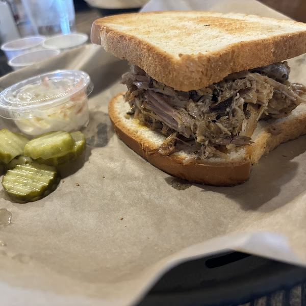 Delicious pork sandwich on gluten free bread