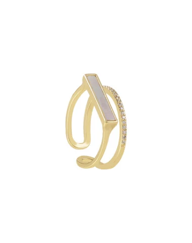 Geometrische open ring voor dames, - 0