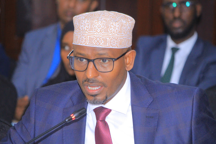 Wajir Governor Ahmed Abdullahi when he appeared before the County Public Investment and Special Funds Committee on 7/6/2023