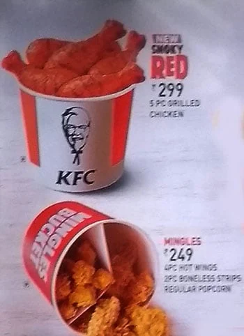 KFC menu 