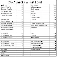 24x7 Snacks & Fast Food menu 1