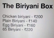 The Biriyani Box menu 1