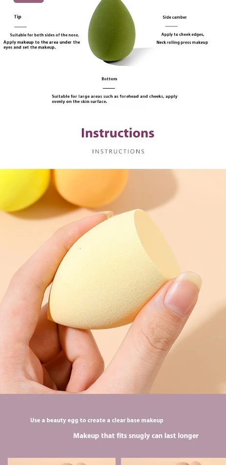 Cosmetische ei-poeder-puff-spons, superzacht, veegvast, Beauty Blender Studio, voor vlekkeloze make-up applicatie en blending.