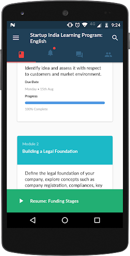 Screenshot Startup India Learning Program