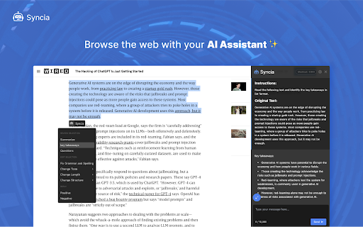 Syncia - Power of ChatGPT on any website