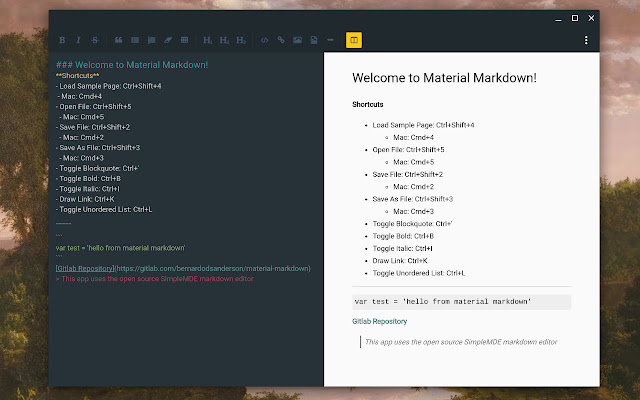 Material Markdown chrome extension