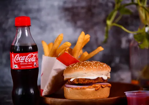 Veg Burger Meal(BURGER+COCA COLA +FRIES)