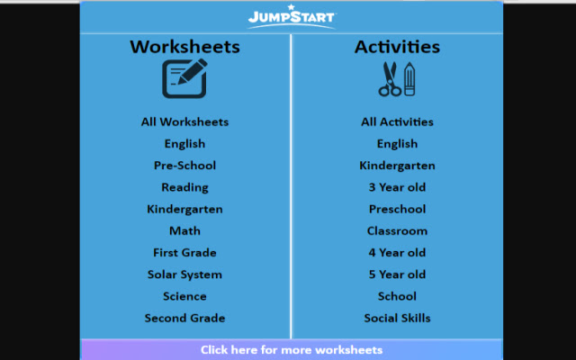 JumpStart Worksheets and Activities