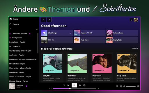 SpoPlus - Spotify Theme & Einstellungen bearbeiten