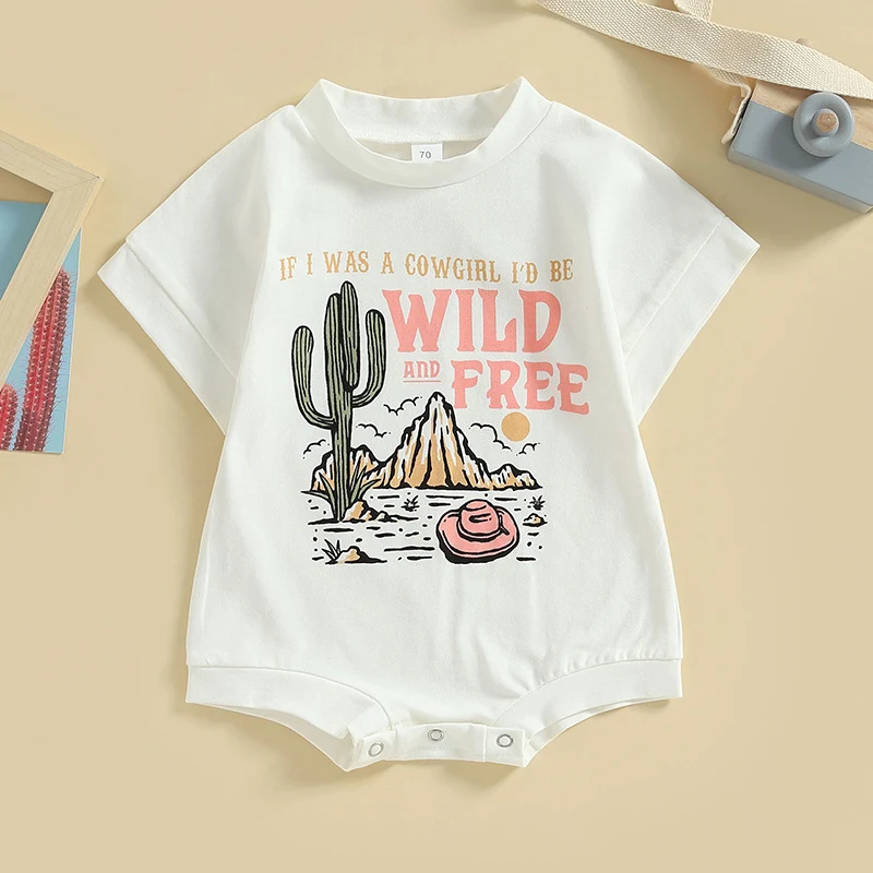 Meisjes Jumpsuit met Cactusprint Ronde Hals Ideaal voor de Zomer Comfort en Stijl in Één Kledingstuk Perfect om te Spelen en van de Zon te Genieten